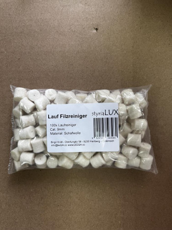 100 Stück 9mm Filz-Laufreiniger Pellets Filzreiniger für Kaliber .38 357 Magnum, Pistolen Revolver
